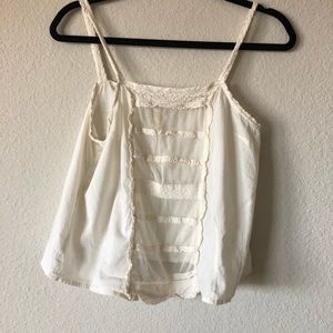 American Eagle Cream Mesh Tank